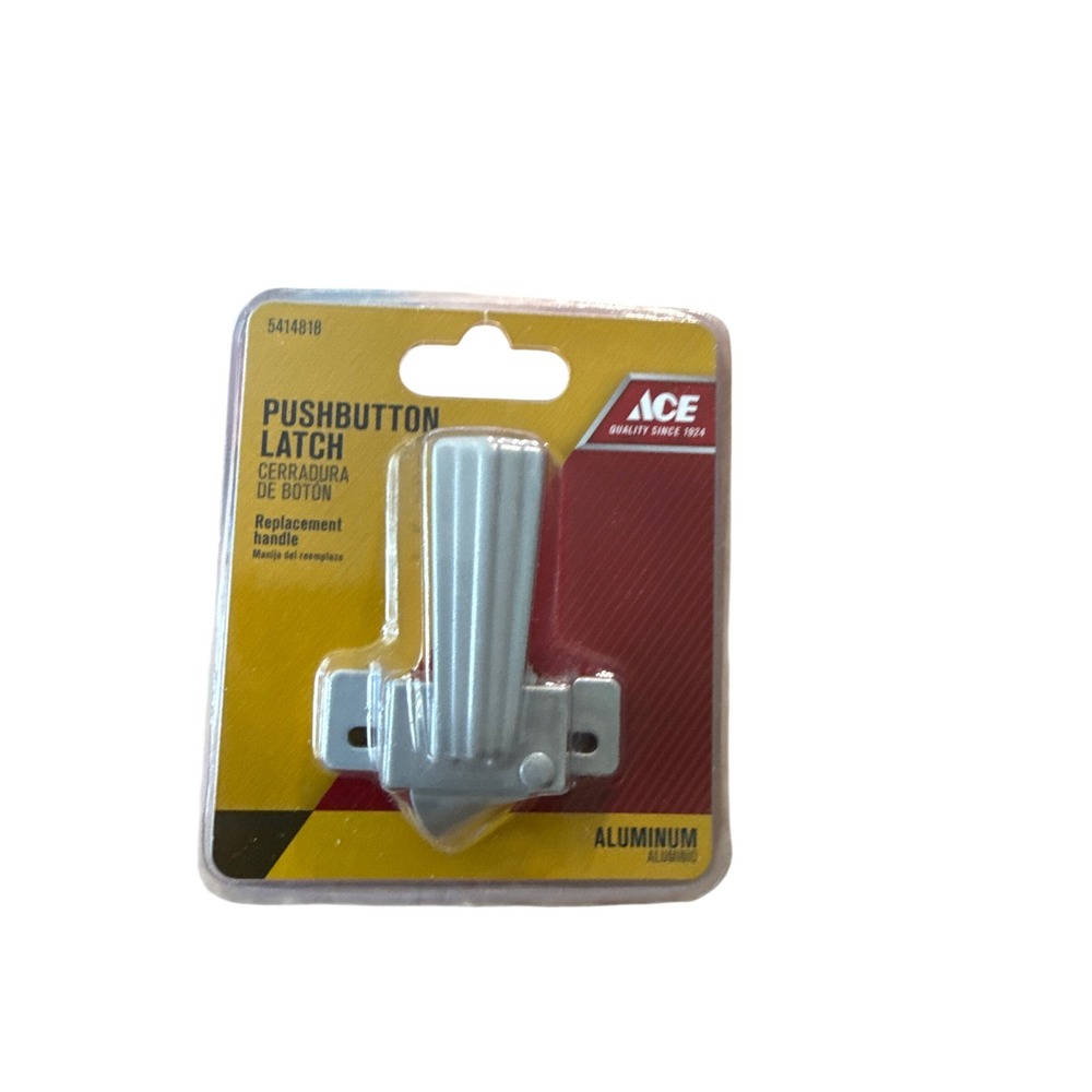 Ace Hardware Push Button Latch Replacement Handle Aluminum Silver 5414818